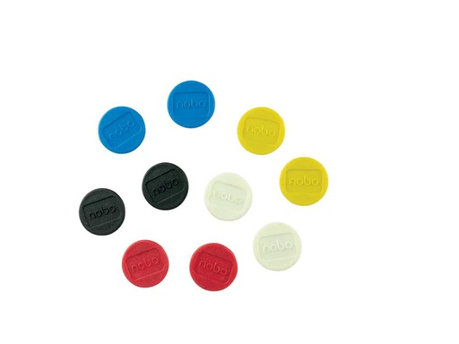 [90125452 1162902] Nobo Haftmagnet Ø 1.3 cm 10 Stück, farbig sortiert