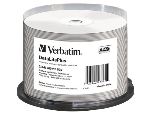 [90125623 163358] Verbatim CD-R 0.7 GB, Spindel (50 Stück)