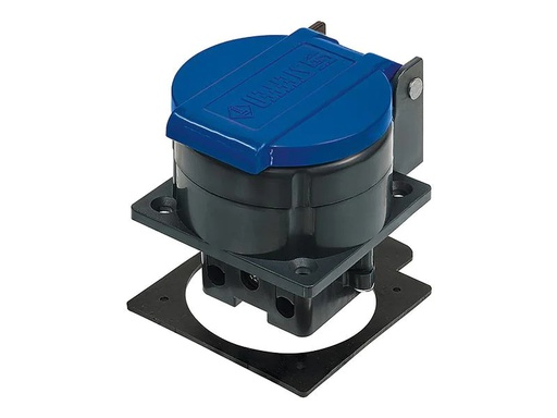 [90125806 1135761] STEFFEN Einbausteckdose T23 IP55 mit Verschlussdeckel blau