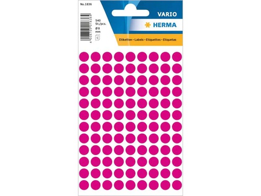 [90126070 1093016] Herma Stickers Klebepunkte Vario Ø 8 mm, Pink