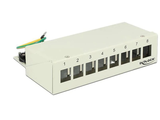 [90126367 497952] Delock Netzwerkpanel 8 Port Keystone Desktop grau