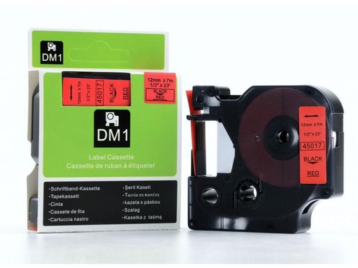 [90126427 80524] DYMO Beschriftungsband D1 Schwarz auf Rot
