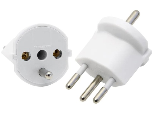 [90126464 66207] Max Hauri Fixadapter SchuKo Konturenstecker – T12 weiss