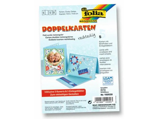 [90127132 565748] Folia Blankokarte 220 g/m² rechteckig Hellblau