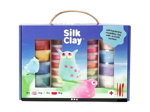 [90127221 671282] Creativ Company Modellier-Set Silk Clay Set Mehrfarbig