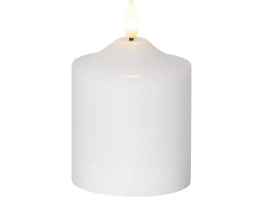 [90127227 1059721] Star Trading LED-Kerze Pillar Flamme Ø 7.5 x 12 cm, Weiss