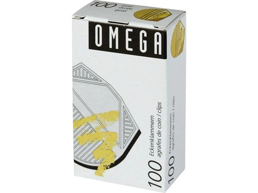 [90127254 960721] Omega Eckenklammer 100 Stück, Gold metallic