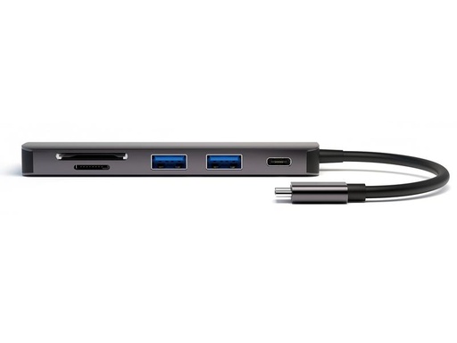 [90127460 1219733] 4smarts Dockingstation 6in1 Hub USB-C – HDMI/USB-A/SD/PD