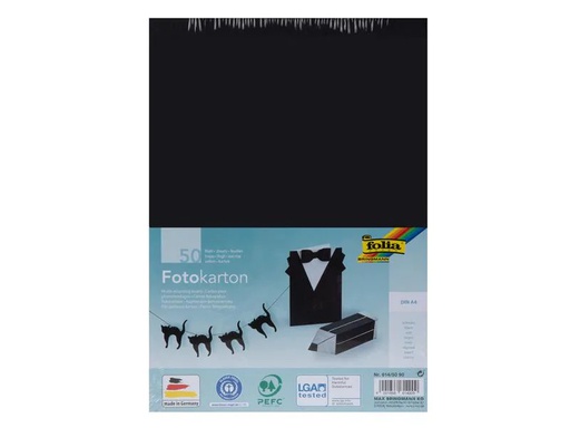 [90127523 1098817] Folia Fotokarton A4, 300 g/m², 50 Blatt, Schwarz