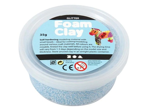[90127674 828549] Creativ Company Modelliermasse Foam Clay 35 g Glitzer Hellblau