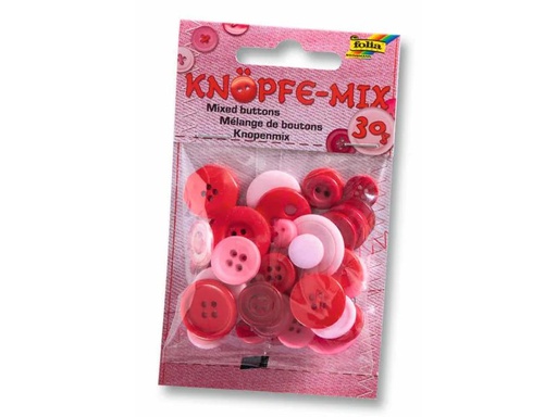 [90127844 599765] Folia Knöpfe-Mix Ton in Ton, Rot