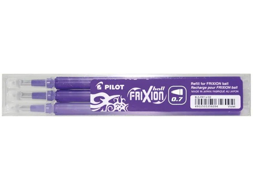 [90127962 221113] Pilot Patrone Frixion Refill 3 Stück, Violett, 0.7 mm