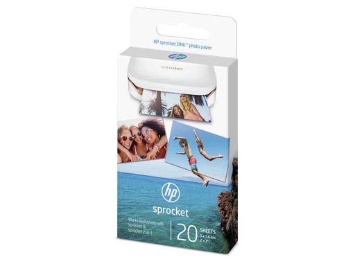 [90128027 486876] HP Fotopapier Sprocket 5 x 7.6 cm selbstklebend, 20 Blatt