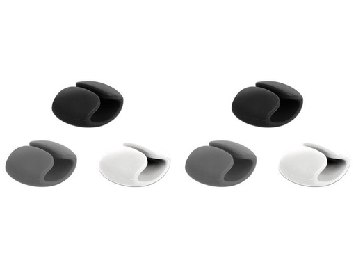 [90128211 950490] Delock Kabel-Clip 14 mm, 3x2 Stück, weiss, grau, schwarz