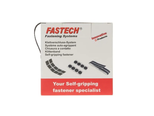 [90128214 356097] FASTECH Klettband-Box 20 mm x 5 m selbstklebend, Schwarz