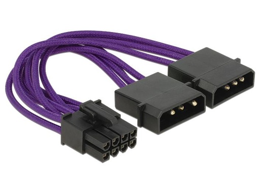 [90128355 1115478] Delock Stromadapter 2x Molex zu 8Pin für Grafikkarte, 15 cm