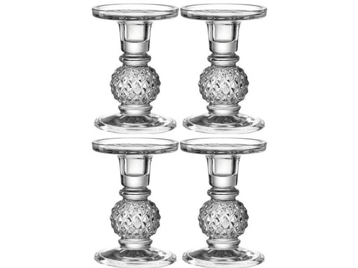[90128461 1029088] Leonardo Leuchter Poesia 13 cm 4 Stück, Transparent