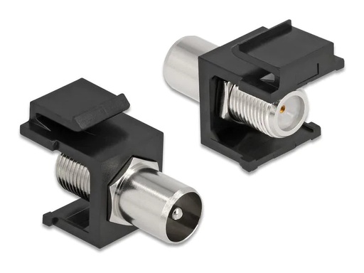 [90128551 1192233] Delock Keystone-Modul IEC Stecker auf F Buchse schwarz