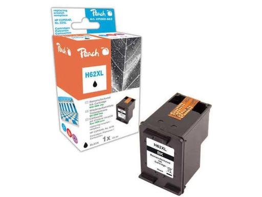 [90128884 464960] Peach Tinte HP Nr. 62XL (C2P05E) Black