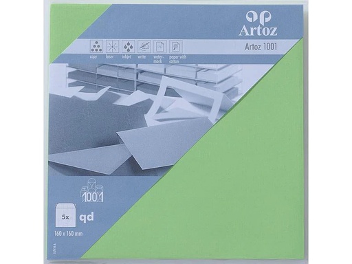 [90129000 1212398] Artoz Couvert 1001, 16 x 16 cm, 5 Stück, Birkengrün