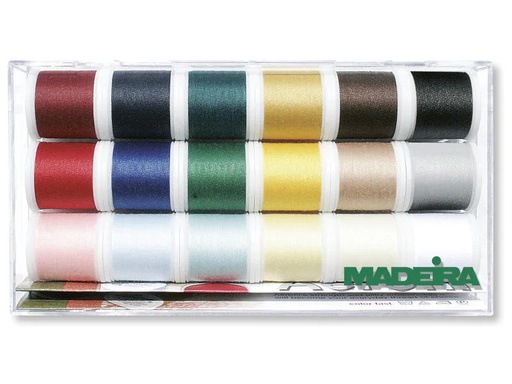 [90129077 629510] Madeira Näh-, Quilt und Overlockgarn Aerofil Garnbox Mehrfarbig