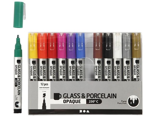 [90129139 1145265] Creativ Company Porzellanmarker und Glasmarker 12 Stück