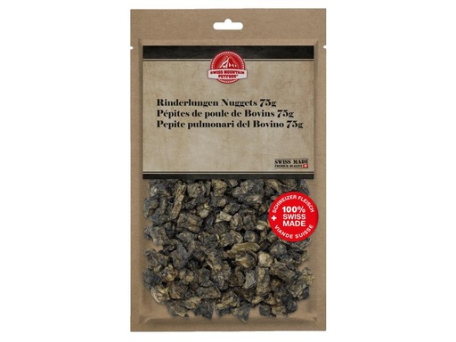 [90129152 1135704] Swiss Mountain Petfood Kauartikel Rinderlunge Nuggets, 75 g