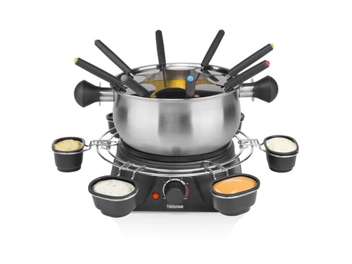 [90129292 977278] Tristar Fleischfondue-Set FO-1109 10 Teile, Edelstahl/Schwarz