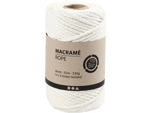 [90129363 1140337] Creativ Company Baumwollgarn Makramee Rope 330 g, Weiss