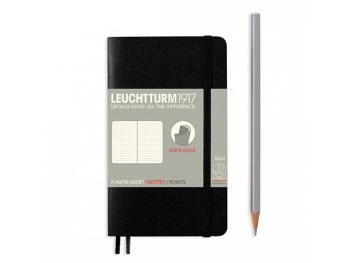 [90129400 678476] Leuchtturm Notizbuch Pocket A6, Dot, Schwarz