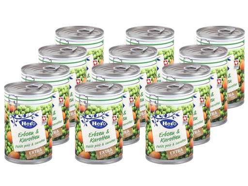 [90129596 1209398] Hero Dose Erbsen &amp; Karotten extra fein 12 x 420 g