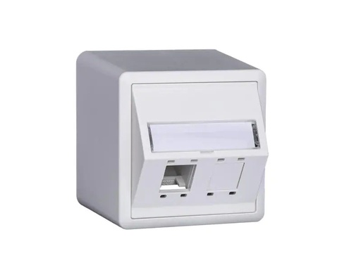 [90129626 969981] R&amp;M Netzwerkdose EDIZIOdue 74 x 74, 2 Port leer weiss Cat 5 6