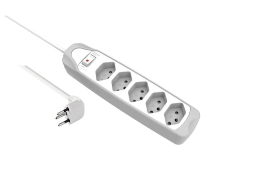 [90129770 832782] Schönenberger Steckdosenleiste 5x T13 Weiss / Grau