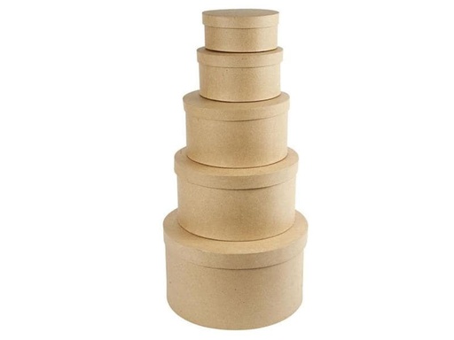 [90129773 655109] Creativ Company Papp-Schachtel 8-19 cm 5 Stück