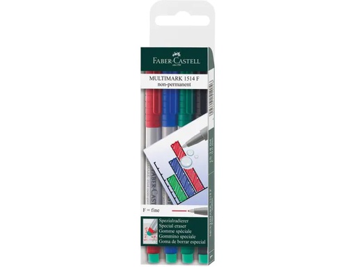 [90129975 847358] Faber-Castell Non-permanent Marker fein 4er Etui