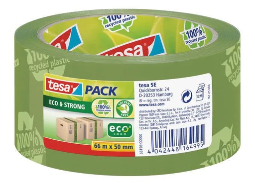 [90129985 338989] tesa Klebeband eco &amp; strong 50 mm x 66 m, Grün