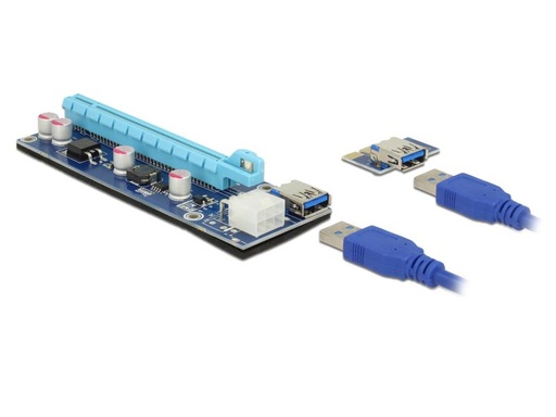 [90130226 663290] Delock PCI-E Riser Karte Crypto Mining PCIe x1 auf x16