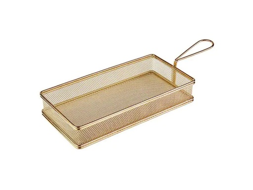 [90130616 738366] Paderno Servierkorb Pommes Frites 26 cm x 13 cm 1 Stück, Gold