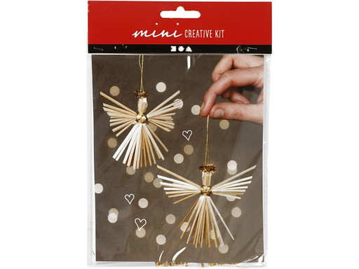 [90130622 1097227] Creativ Company Bastelset Mini Strohengel 2 Stück