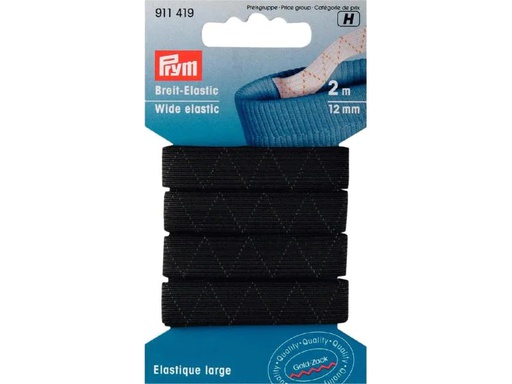 [90013061 1088091] Prym Elastikband Standard 12 mm, Schwarz