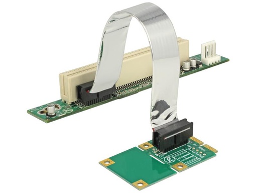 [90130988 1052478] Delock PCI-E Riser Karte Mini PCI-Express – PCI 13 cm Kabel, Links