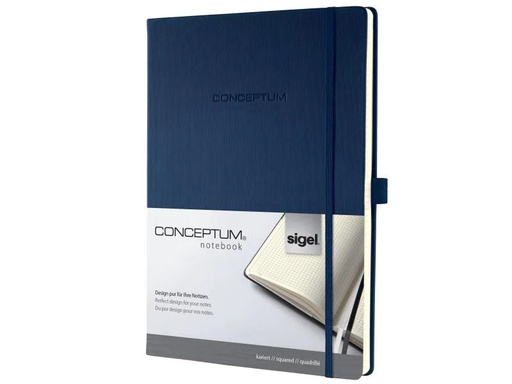 [90131028 542842] Sigel Notizbuch Conceptum A4, Kariert, Dunkelgrau