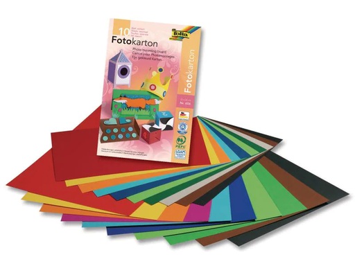 [90131093 565513] Folia Fotokarton 22 x 33 cm 10 Blätter à 10 Farben