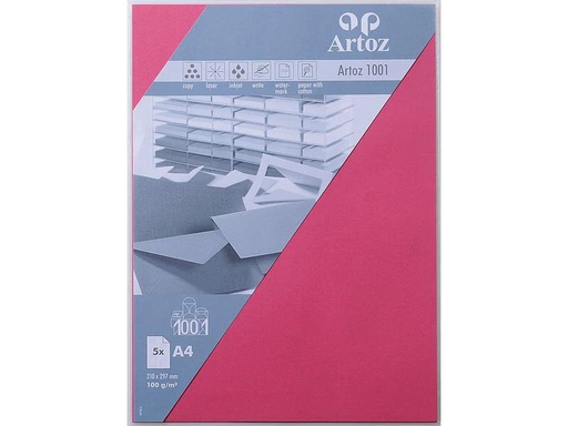 [90131384 1212337] Artoz Schreibpapier 1001 A4 100 g/m² 5 Blatt, Fuchsia