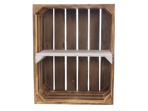 [90131553 1082406] Holz Zollhaus Holzharasse mit Zwischenboden geflammt, Weiss
