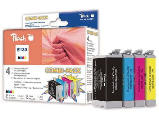 [90013165 406356] Peach Tintenset Epson T1305 BK, C, M, Y