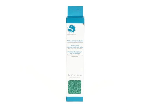 [90131881 405165] Silhouette Aufbügelfolie 30.5 cm x 90 cm Mint glitzer