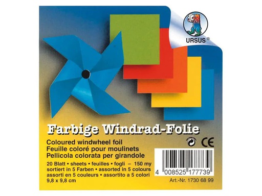 [90131912 1158340] URSUS Faltblätter für Windräder 9.8 x 9.8 cm, 20 Blatt