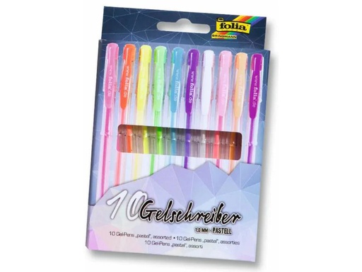 [90132214 599695] Folia Gelschreiber Black Style Pastell 10 Stifte