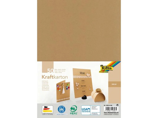 [90132380 1094683] Folia Kraftkarton Kraftpapier A4, 50 Blatt 230 g/m²